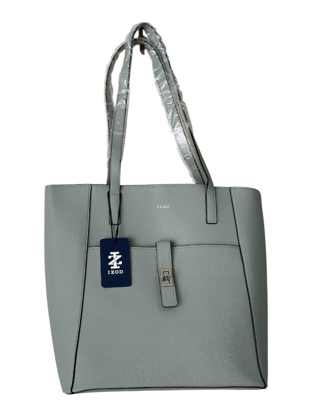 Izod Light green Structured Tote with Front Pocket